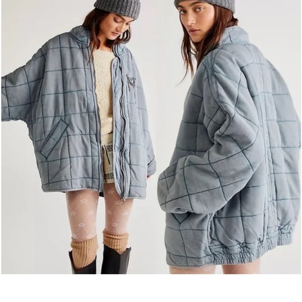 Free People Quilted Dolman Knit Jacket